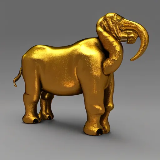 Prompt: golden mammoth in leticia gillett's style 3 d