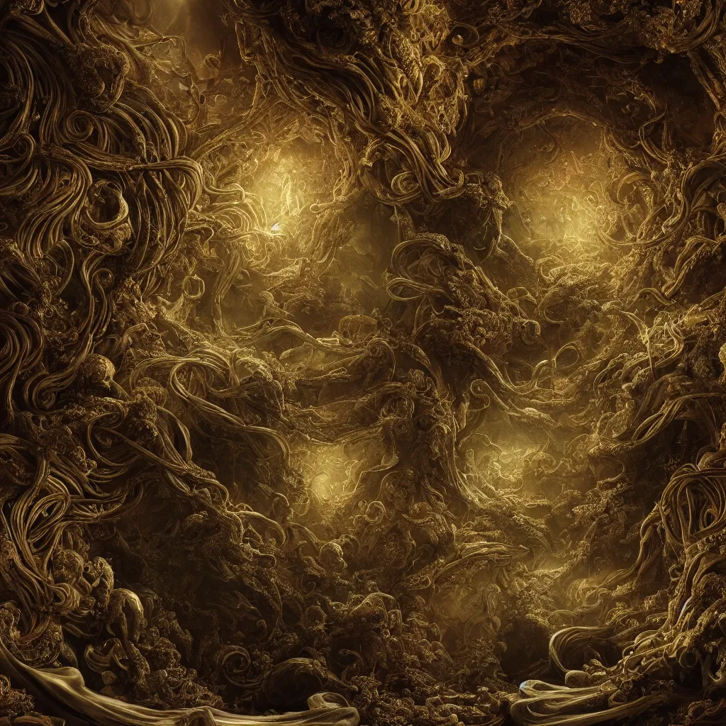 Prompt: symbolism, chaos , consciousness, illusion , beautiful, organism, divine, static, fluid , breathe, void , abyss , cinematic lighting , cinematic mood, very detailed, 8k, high resolution, photorealism, wide angle, cinematic atmosphere, elaborate, highly detailed, ornate, shiny, dramatic lighting, realistic,octane render, by Gustave Doré