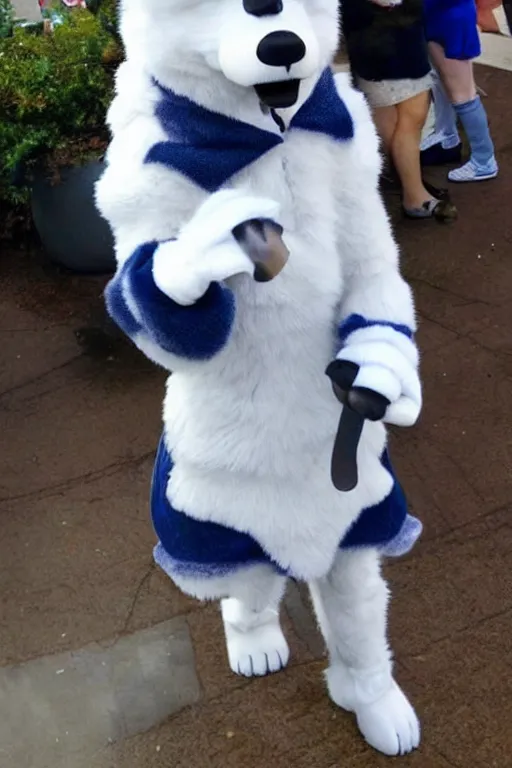Prompt: an anthropomorphic husky, fursuit!!!!, cosplay