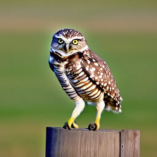 Image similar to the burrowing owl didn't sleep standing or perched, he slept in what could be described as a squat with his short stubby tail supporting him, and his legs splayed out to the sides, burrowing owl, guardians of gahool