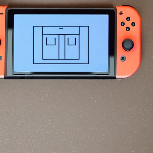 Image similar to a detailed blueprint of a Nintendo Switch