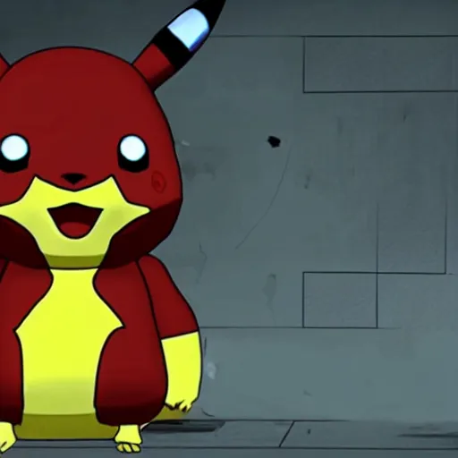 Image similar to pikachu as a scary animatronic in the game Five Nights at Freddy’s