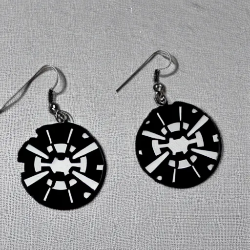 Image similar to segmented 2d laser cut earrings, star wars rebel logo