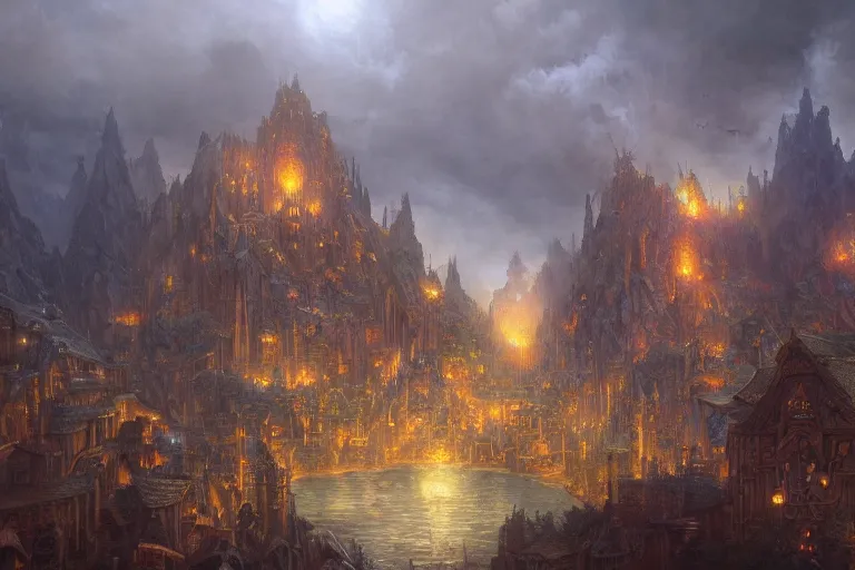 Image similar to an intricate matte painting of megadungeon map, by Christophe Vacher and Bastien Lecouffe-Deharme, trending on artstation