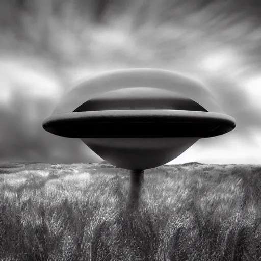 Image similar to an award winner photography of an ufo somewhere in spain