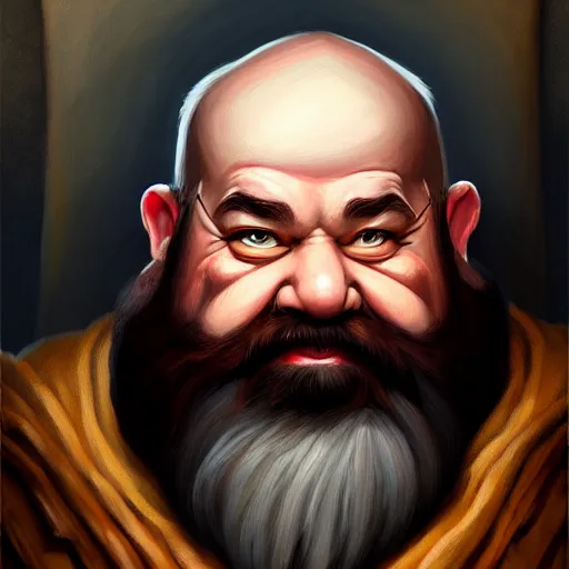 Image similar to portrait painting of a dwarven doctor, sharp focus, award - winning, trending on artstation, masterpiece, highly detailed, intricate, cartoon, anime. art by merwild and ernesto irawan and rachel denton