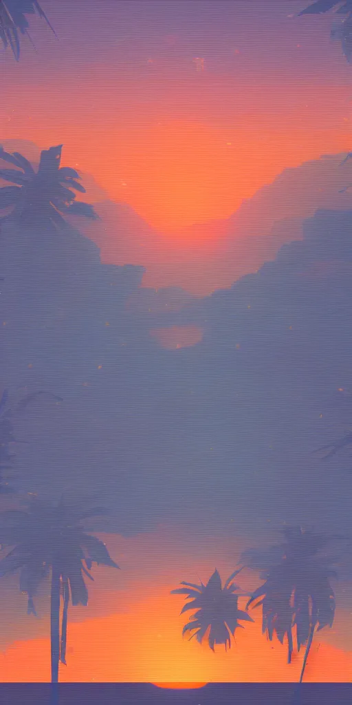 Prompt: sunset in the aesthetic style of midjourney ai