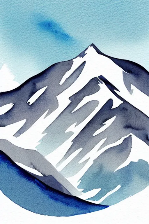 Image similar to minimalist watercolor art of swiss alps, illustration, vector art