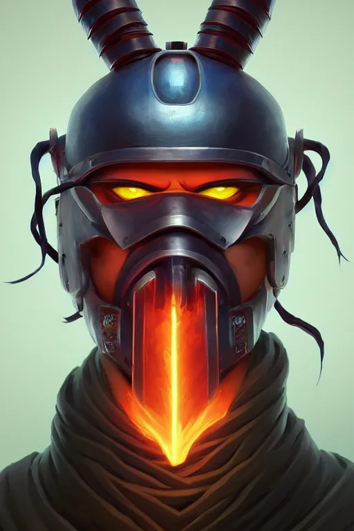 Image similar to epic mask helmet japanese samurai portrait stylized as fornite style game design fanart by concept artist gervasio canda, behance hd by jesper ejsing, by rhads, makoto shinkai and lois van baarle, ilya kuvshinov, rossdraws global illumination radiating a glowing aura global illumination ray tracing hdr render in unreal engine 5