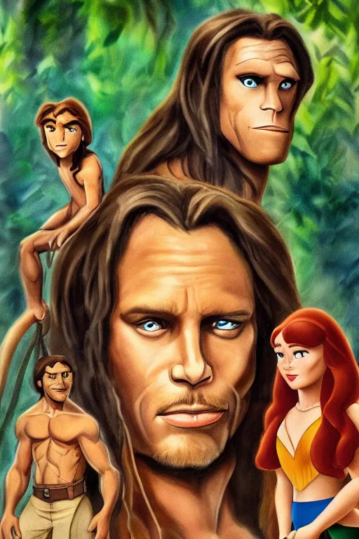 Image similar to disney's tarzan, solo portrait, 🖌🎞