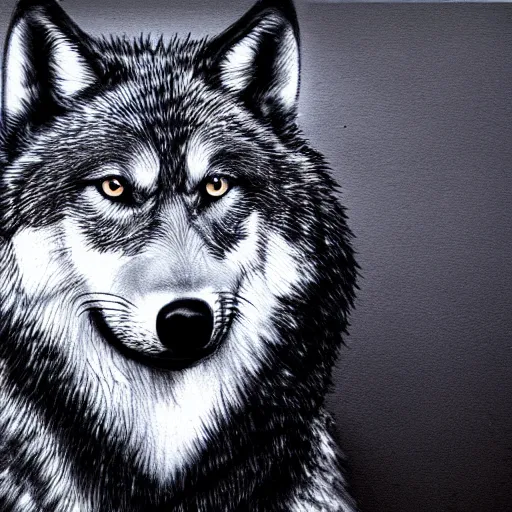 Image similar to a wolf, dark minimalism