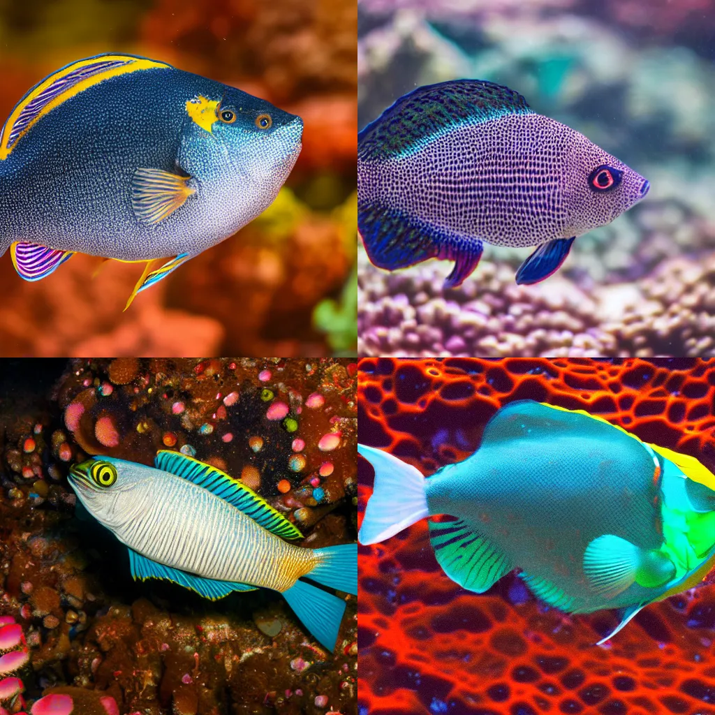 Prompt: Professional Photography Of A Exotic Never Before Seen Fish, 4K, Photorealistic, Extremely Detailed