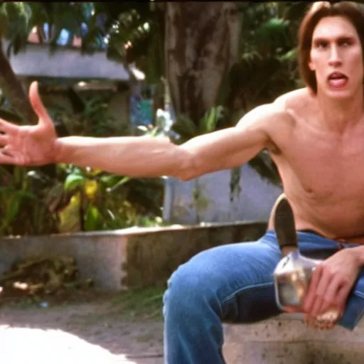 Image similar to Live Action Still of Jerma in Fast Times at Ridgemont High, real life, hyperrealistic, ultra realistic, realistic, highly detailed, epic, HD quality, 8k resolution, body and headshot, film still