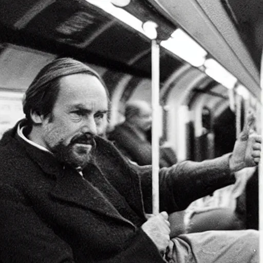 Image similar to photo of shakespeare riding the tube