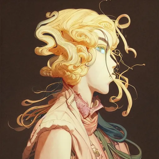 Image similar to prompt : magestic bard portrait soft light painted by james jean and katsuhiro otomo and erik jones, inspired by evangeleon anime, smooth face feature, intricate oil painting, high detail illustration, sharp high detail, manga and anime 1 9 9 0