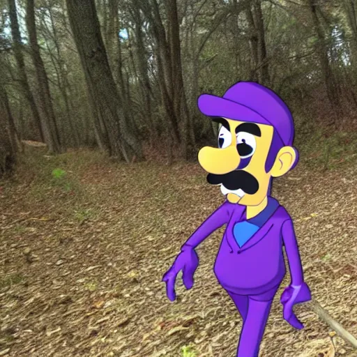 Image similar to Waluigi found footage trail cam