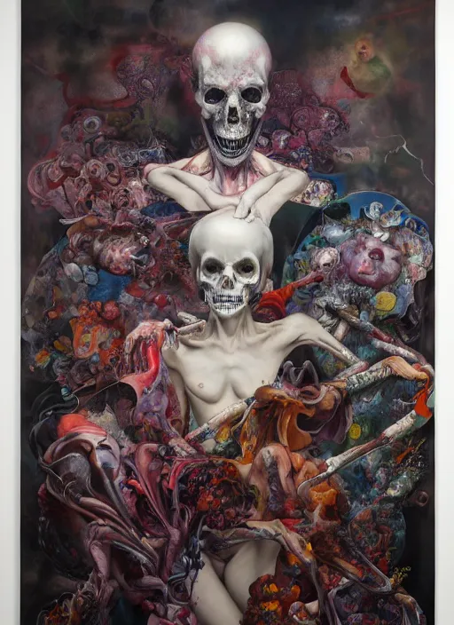 Image similar to death is not mercurial it's patient unlike life, a brutalist designed, gothic, rich deep colours, painted by francis bacon, julie heffernan, glenn brown, adrian ghenie, james jean and petra cortright, part by gerhard richter, part by takato yamamoto. a surrealist painting, 8 k masterpiece.