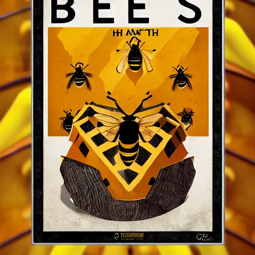 Prompt: save the bees poster, artstation