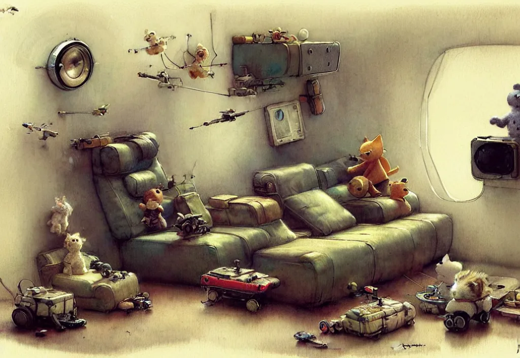 Image similar to adventurer ( ( ( ( ( 1 9 5 0 retro futuristic minimalistic living room. muted colors. toys laying around ) ) ) ) ) by jean baptiste monge