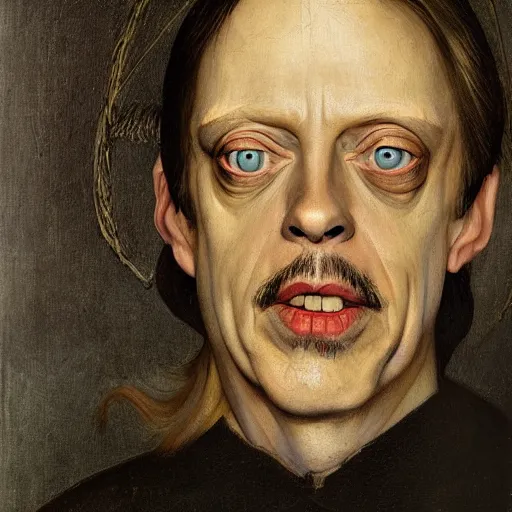 Prompt: Steve Buscemi by Hieronymus Bosch