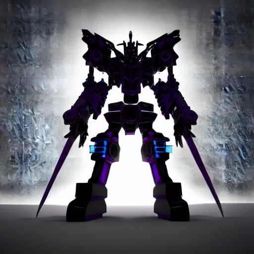 Prompt: goth transformers, 3 d character model, epic, 3 d render, white background, view 1 of 6, shadows