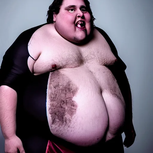 Prompt: photo of a ugly obese vampire