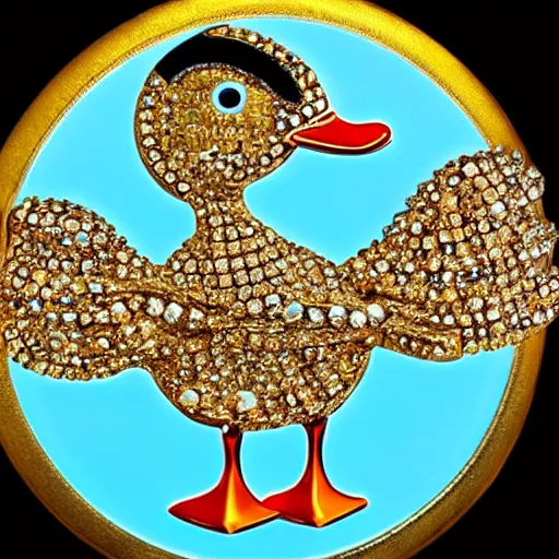 Image similar to a duck with $ bling