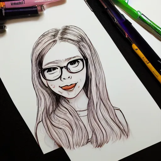 Image similar to belle delphine hand drawn portrait