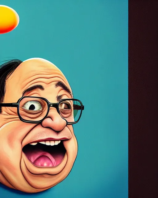 Prompt: painting portrait of danny devito as an egg, cartoon, warm lighting, danny devito has an egg body, movie poster, illustration by bartek fedyczak, erak note, tooth wu, neil richards, kan liu, siwoo kim, jisu choe, trending on art station