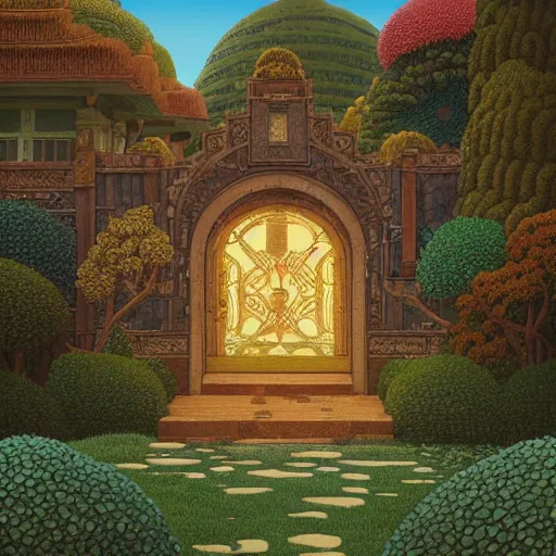 Image similar to a portal to terraria. detailed. rule of thirds. intricate. sharp focus. wide angle. unreal engine 8 k. painting by wes anderson and hasui kawase and scott listfield maxfield parrish. wlop. greg rutkowski.