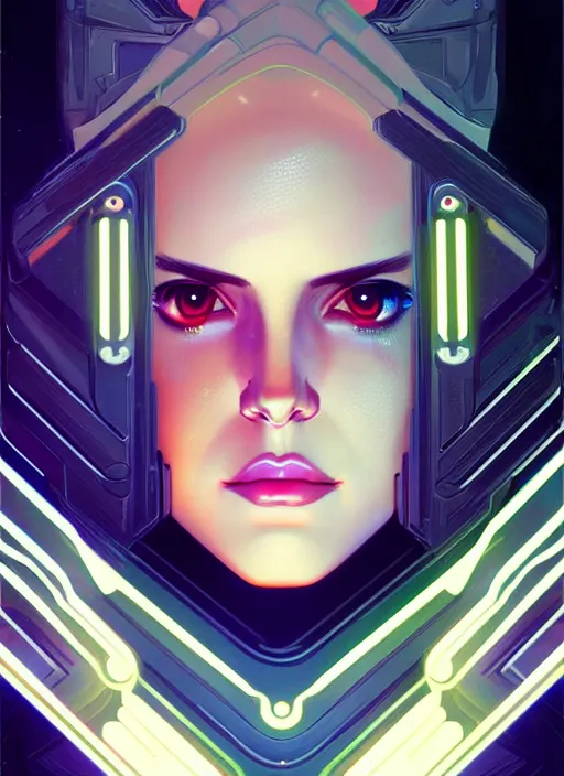 Prompt: symmetry portrait of lana del rey, sci - fi, tech wear, glowing lights intricate, elegant, highly detailed, digital painting, artstation, concept art, smooth, sharp focus, illustration, art by artgerm and greg rutkowski and alphonse mucha