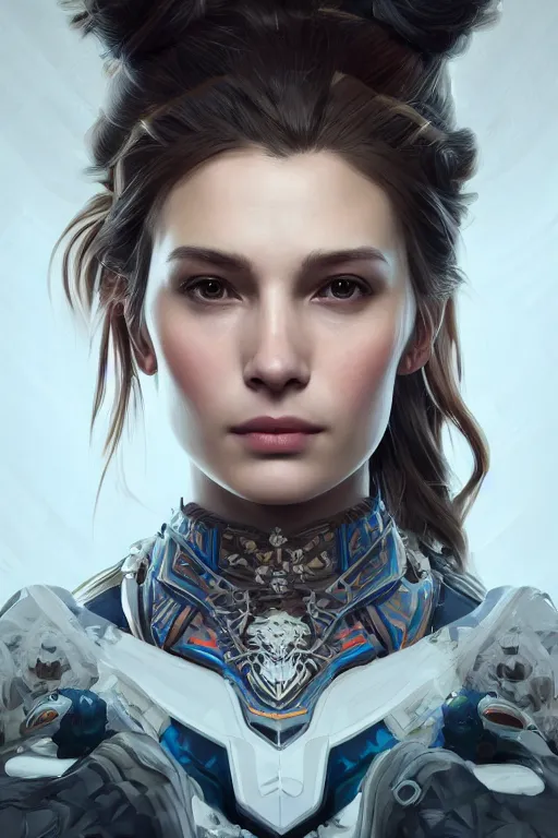 Image similar to symmetry!! portrait of woman with seal features in the style of horizon zero dawn, machine face, intricate, elegant, highly detailed, digital painting, artstation, concept art, smooth, sharp focus, illustration, art by artgerm and greg rutkowski and alphonse mucha, 8 k