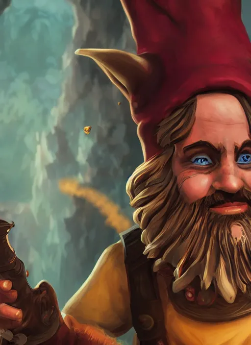 Prompt: A fantasy comic book style portrait painting of a gnomish bard, unreal 5, DAZ, hyperrealistic, octane render, cosplay, RPG portrait, dynamic lighting