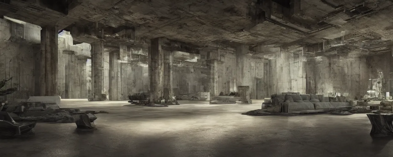 Image similar to Roman marble brutalist interior, soft furniture, plants, blade runner, sci fi, stunning detail, cyberpunk, 8k, cinematic lighting, sublime, organic volumetric lights, cinematic, octane render, dreamlike, psychedelic, otherworldly, weird, vaporwave, interesting details, volumetric lighting, dramatic, fantasy, by Moebius, by zdzisław beksiński, Fantasy LUT, epic composition, 8k,