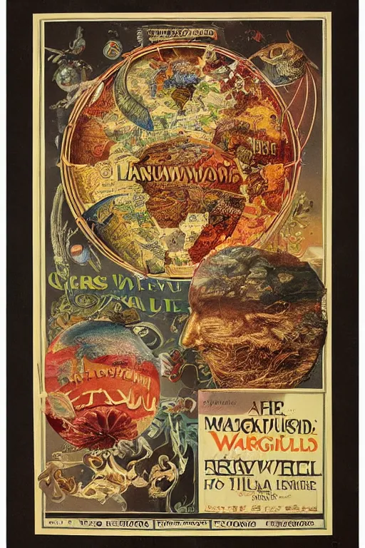 Image similar to vintage magazine advertisement depicting all of the languages in the world on a tongue, by marius lewandowski, by ernst haeckel