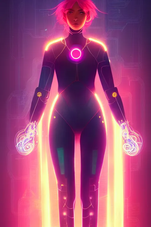 Image similar to portrait futuristic superpower Girl with thunder and fire sparkles and lazer, n future cyberpunk tokyo rooftop , ssci-fi, fantasy, intricate, very very beautiful, elegant, human anatomy, human structure, neon light, highly detailed, digital painting, artstation, concept art, smooth, sharp focus, illustration, art by tian zi and WLOP and alphonse mucha