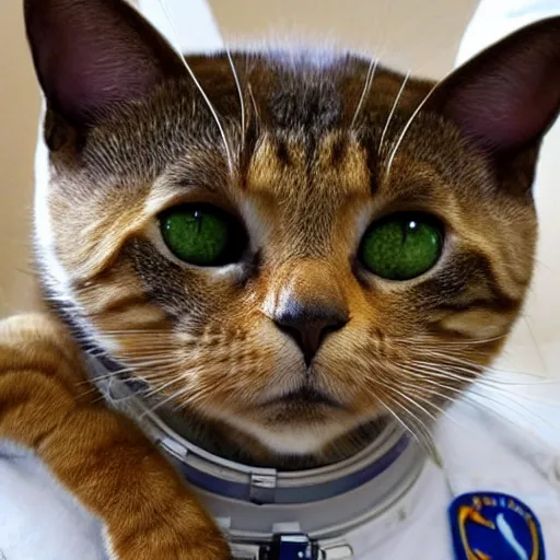 Image similar to astronaut cat, 8 k, cute