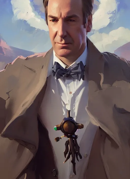 Image similar to portrait of saul goodman, painting by sargent and leyendecker, fantasy, asymmetrical, intricate, elegant, matte painting, illustration, hearthstone, by rhads, by greg rutkowski, by greg tocchini, by james gilleard, by joe fenton