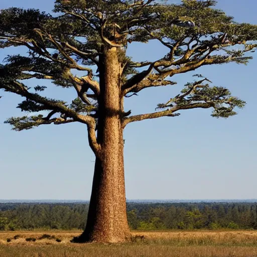Prompt: the tallest tree in the horizon view
