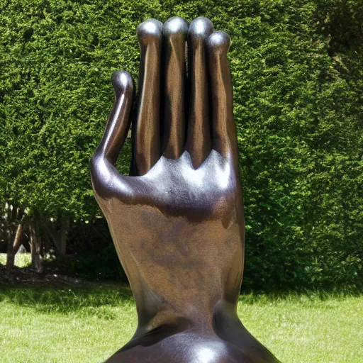 Image similar to a giant cluttered pile of oversized hands standalone bronze sculpture