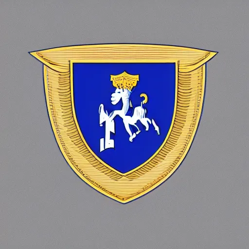 Image similar to high school badge, private school, coat of arms, isometric