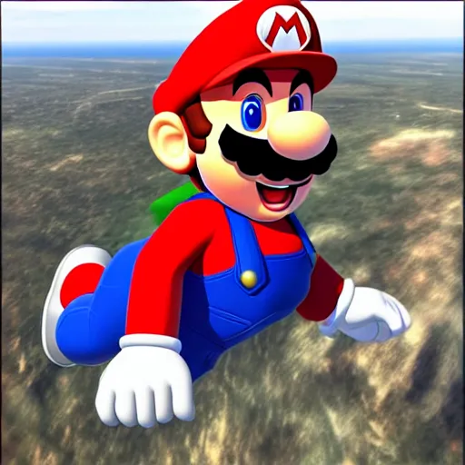 prompthunt: mario playing PS5