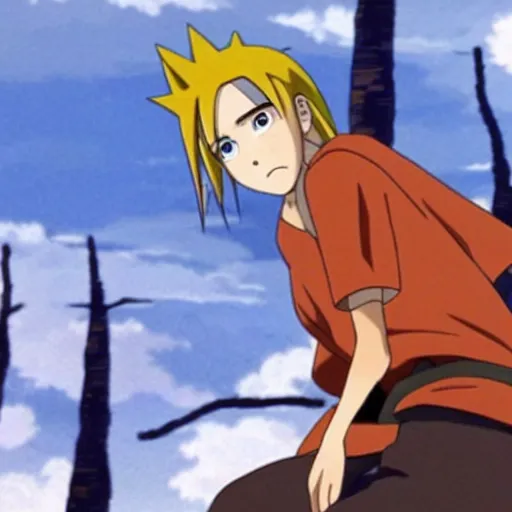 Image similar to screenshot from naruto (1999)anime emma watson as naruto uzamaki