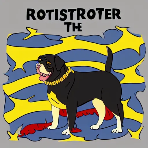 Prompt: Rottweiler in the style of the Simpsons