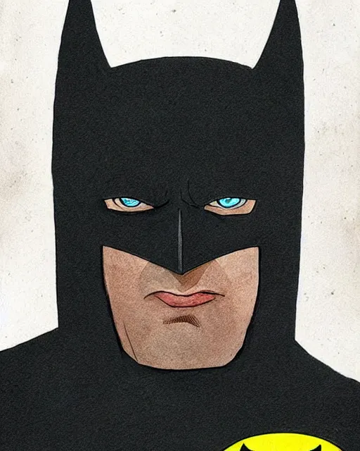 Image similar to portrait of batman, illustration, art by neil gaiman