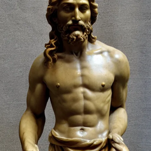 Prompt: michelangelo marble sculpture of jesus christ n 4