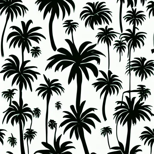 Image similar to y 2 k aesthetic palm tree, neomodernist art style, silver blobs, y 2 k aesthetic