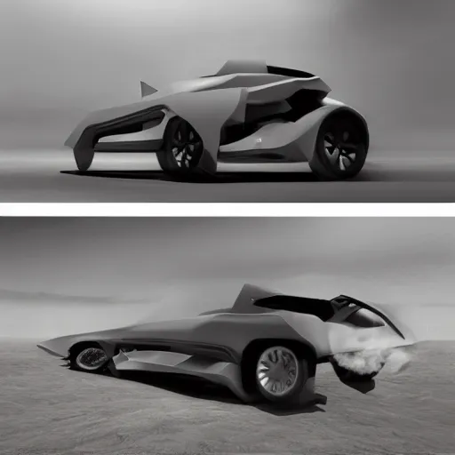 Prompt: khyzyl saleem car : medium size: 7, u, x, y, o medium size form panels: motherboard medium size forms : Kazimir Malevich big size forms : zaha hadid architecture big size forms: brutalist medium size forms: sci-fi futuristic setting: Ash Thorp car: ultra realistic phtotography, keyshot, unreal engine 5, high oiled liquid glossy specularity reflections, ultra detailed, 4k, 8k, 16k