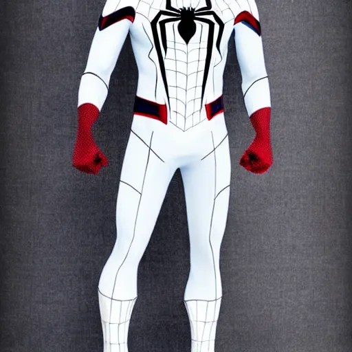 Image similar to spider - man in a white costum