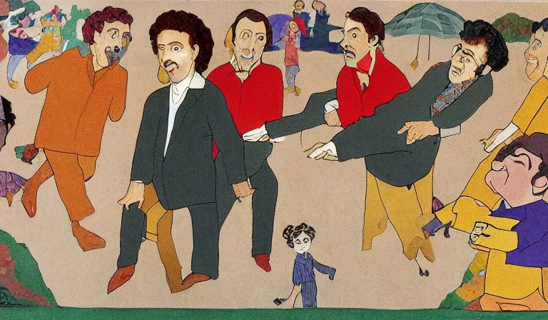 Image similar to seinfeld, by henry darger